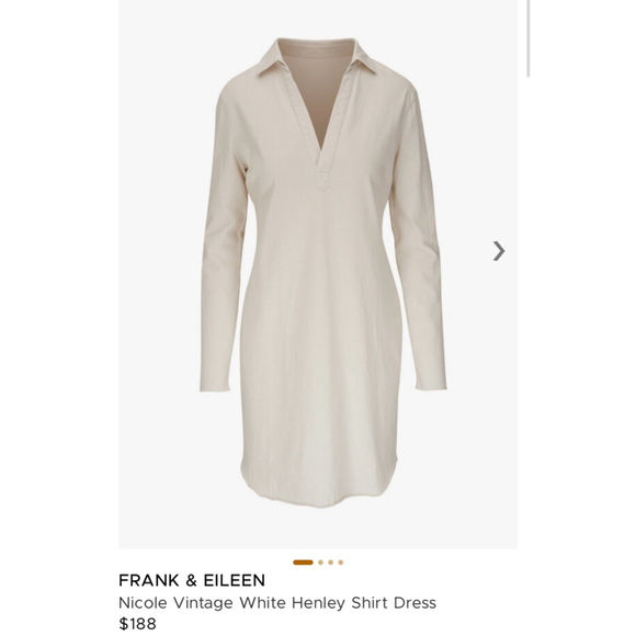 New Frank & Eileen Shirt Nicole Dress Vintage White/Beige Size S - Picture 3 of 4